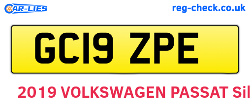 GC19ZPE are the vehicle registration plates.