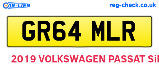 GR64MLR are the vehicle registration plates.