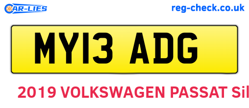 MY13ADG are the vehicle registration plates.