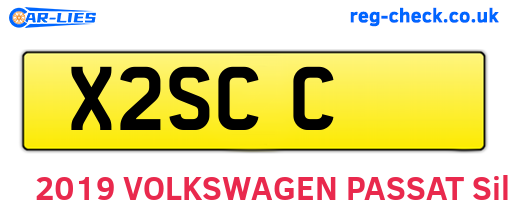 X2SCC are the vehicle registration plates.