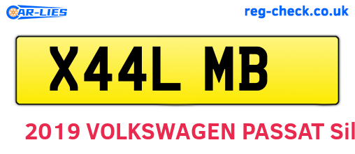 X44LMB are the vehicle registration plates.