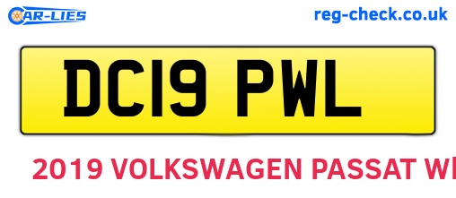 DC19PWL are the vehicle registration plates.