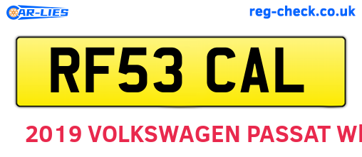 RF53CAL are the vehicle registration plates.