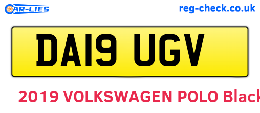DA19UGV are the vehicle registration plates.