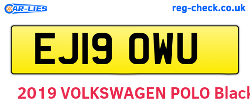 EJ19OWU are the vehicle registration plates.