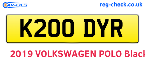 K200DYR are the vehicle registration plates.