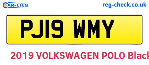 PJ19WMY are the vehicle registration plates.