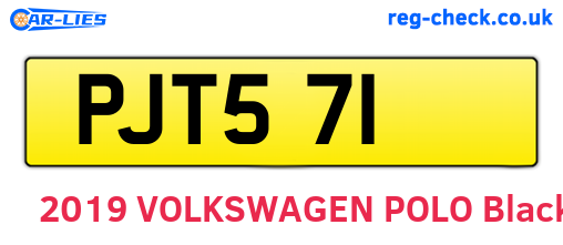 PJT571 are the vehicle registration plates.