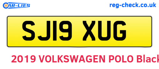 SJ19XUG are the vehicle registration plates.