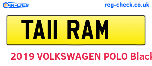 TA11RAM are the vehicle registration plates.