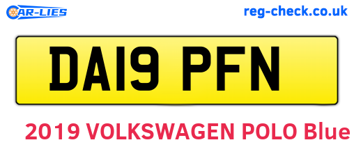 DA19PFN are the vehicle registration plates.