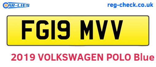 FG19MVV are the vehicle registration plates.