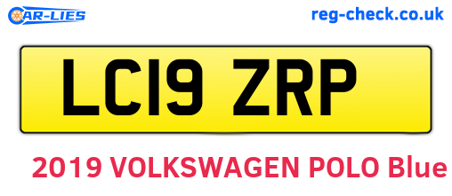 LC19ZRP are the vehicle registration plates.