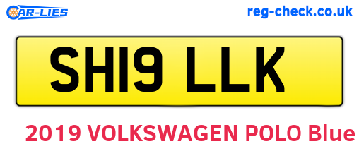 SH19LLK are the vehicle registration plates.