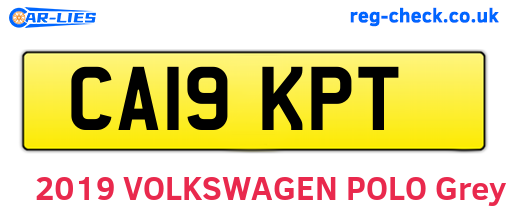 CA19KPT are the vehicle registration plates.