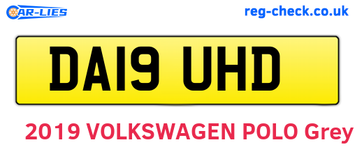 DA19UHD are the vehicle registration plates.