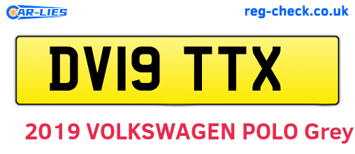 DV19TTX are the vehicle registration plates.