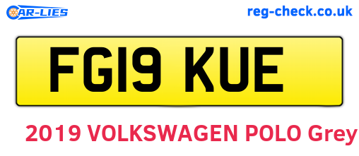 FG19KUE are the vehicle registration plates.