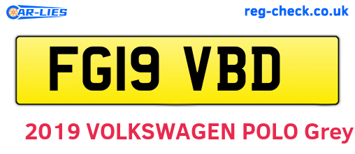 FG19VBD are the vehicle registration plates.