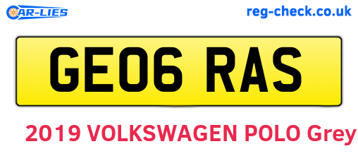 GE06RAS are the vehicle registration plates.