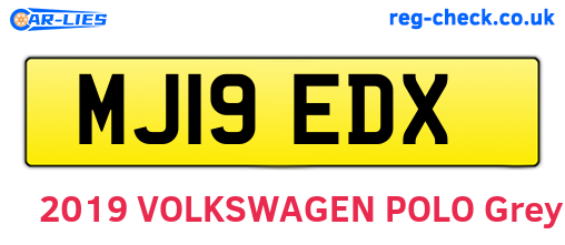 MJ19EDX are the vehicle registration plates.