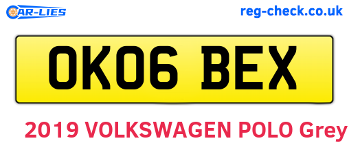 OK06BEX are the vehicle registration plates.