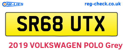 SR68UTX are the vehicle registration plates.
