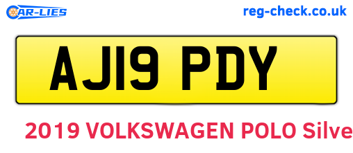 AJ19PDY are the vehicle registration plates.