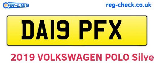 DA19PFX are the vehicle registration plates.