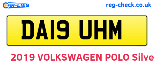 DA19UHM are the vehicle registration plates.