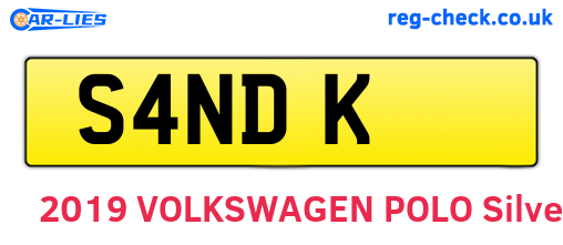 S4NDK are the vehicle registration plates.