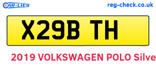 X29BTH are the vehicle registration plates.