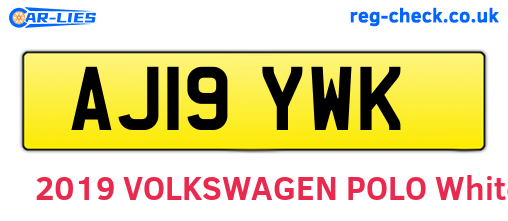 AJ19YWK are the vehicle registration plates.