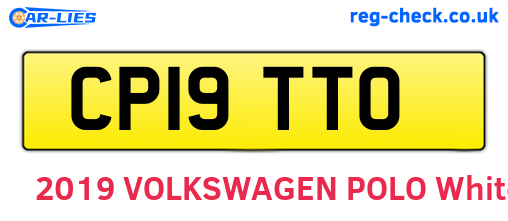 CP19TTO are the vehicle registration plates.
