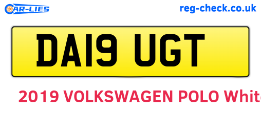 DA19UGT are the vehicle registration plates.