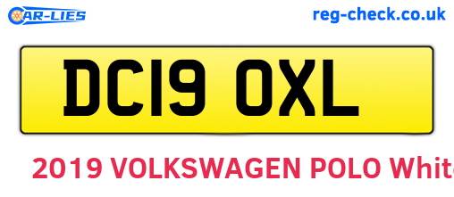 DC19OXL are the vehicle registration plates.