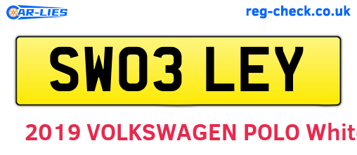 SW03LEY are the vehicle registration plates.