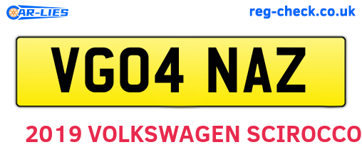 VG04NAZ are the vehicle registration plates.