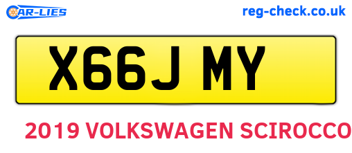 X66JMY are the vehicle registration plates.