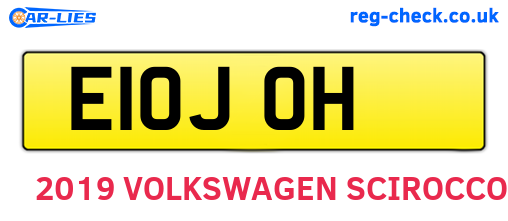 E10JOH are the vehicle registration plates.