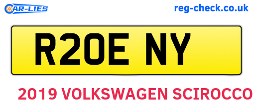 R20ENY are the vehicle registration plates.