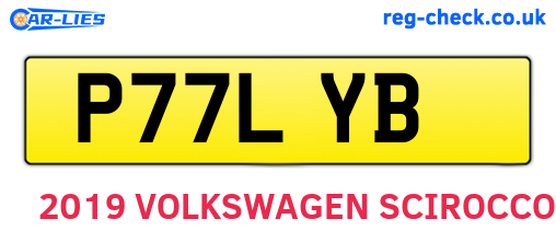P77LYB are the vehicle registration plates.