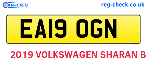 EA19OGN are the vehicle registration plates.