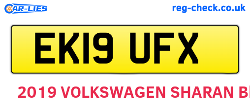 EK19UFX are the vehicle registration plates.