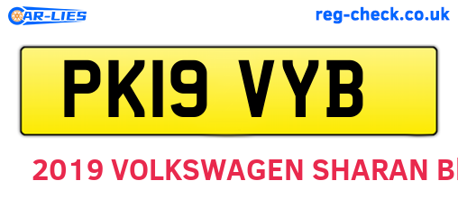 PK19VYB are the vehicle registration plates.