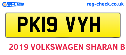 PK19VYH are the vehicle registration plates.