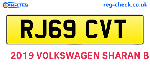 RJ69CVT are the vehicle registration plates.