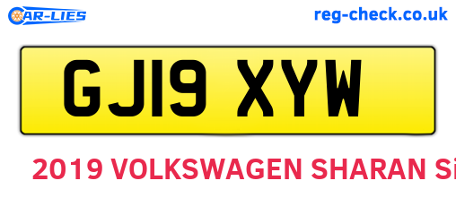 GJ19XYW are the vehicle registration plates.