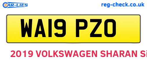 WA19PZO are the vehicle registration plates.