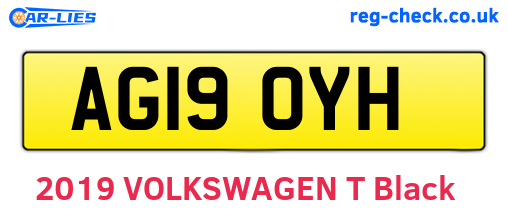 AG19OYH are the vehicle registration plates.